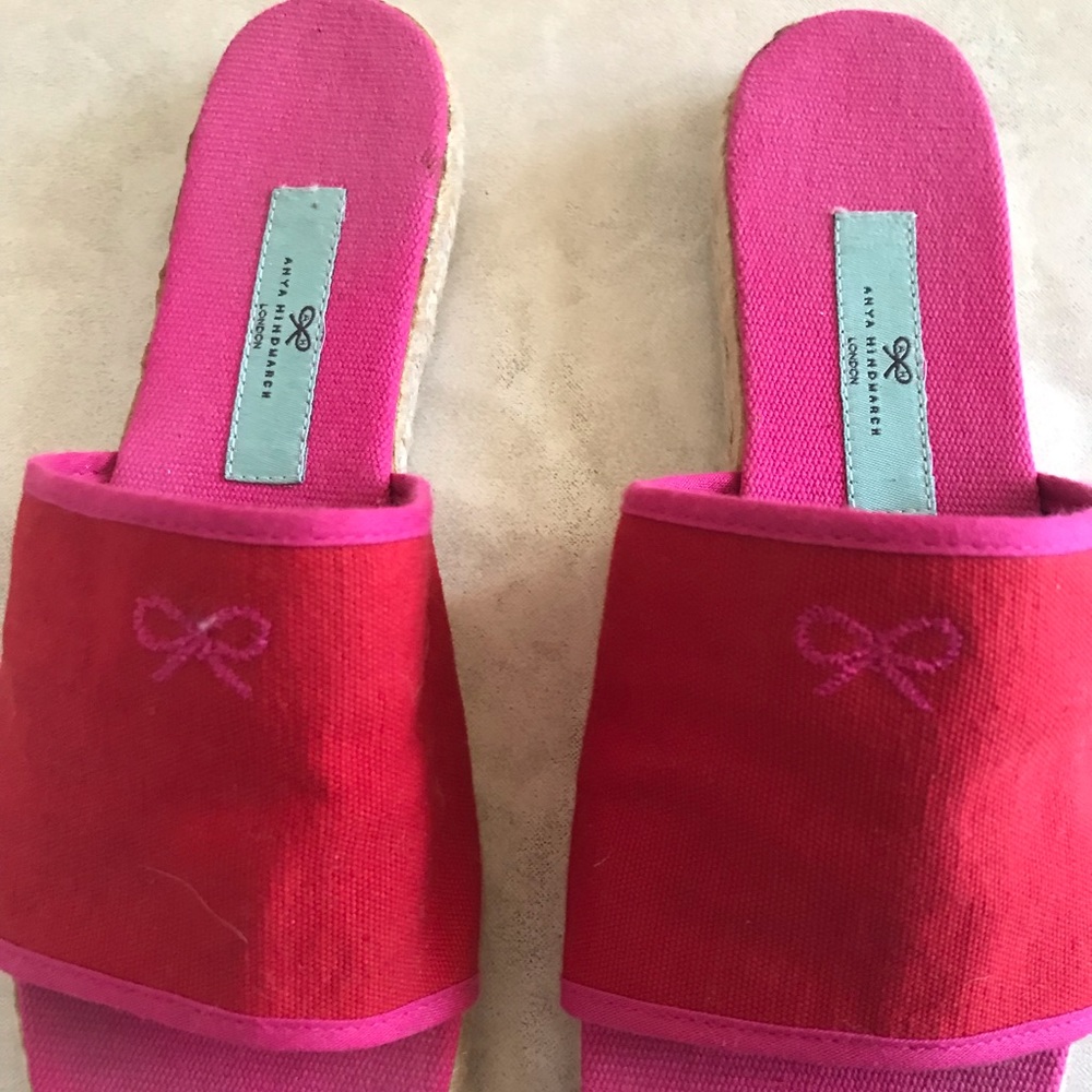 Anya Hindmarch sandals, bright pink size 37